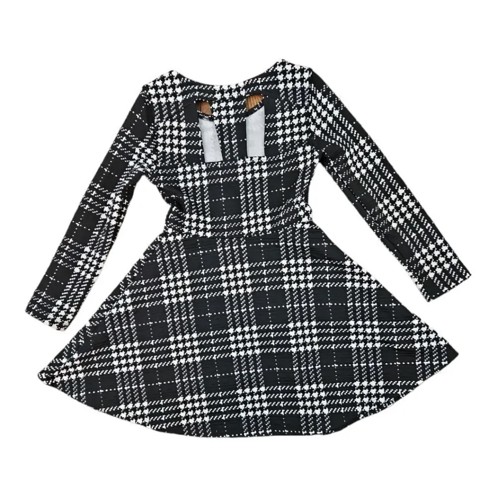 Black and White Plaid Dress Christmas Dress Special Occasion 5/6